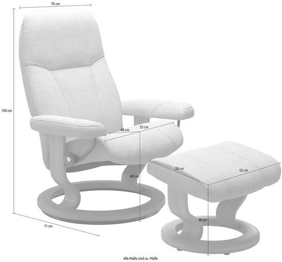 Stressless Relaxsessel Consul mit Hocker mit Classic Base Größe M