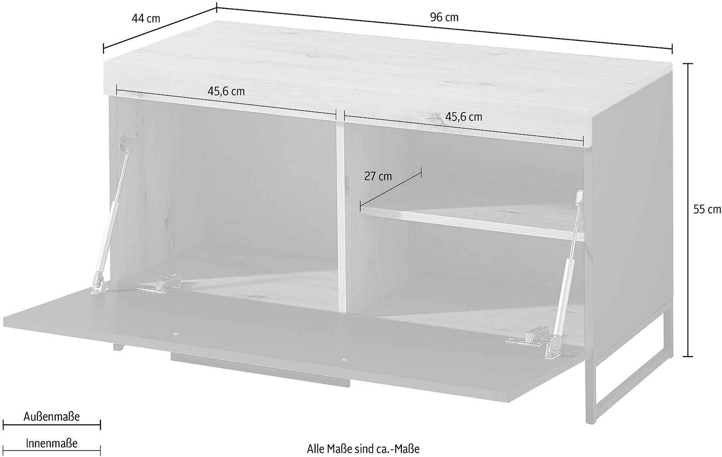 Innostyle Lowboard Loft Two mit Soft-Close-Funktion