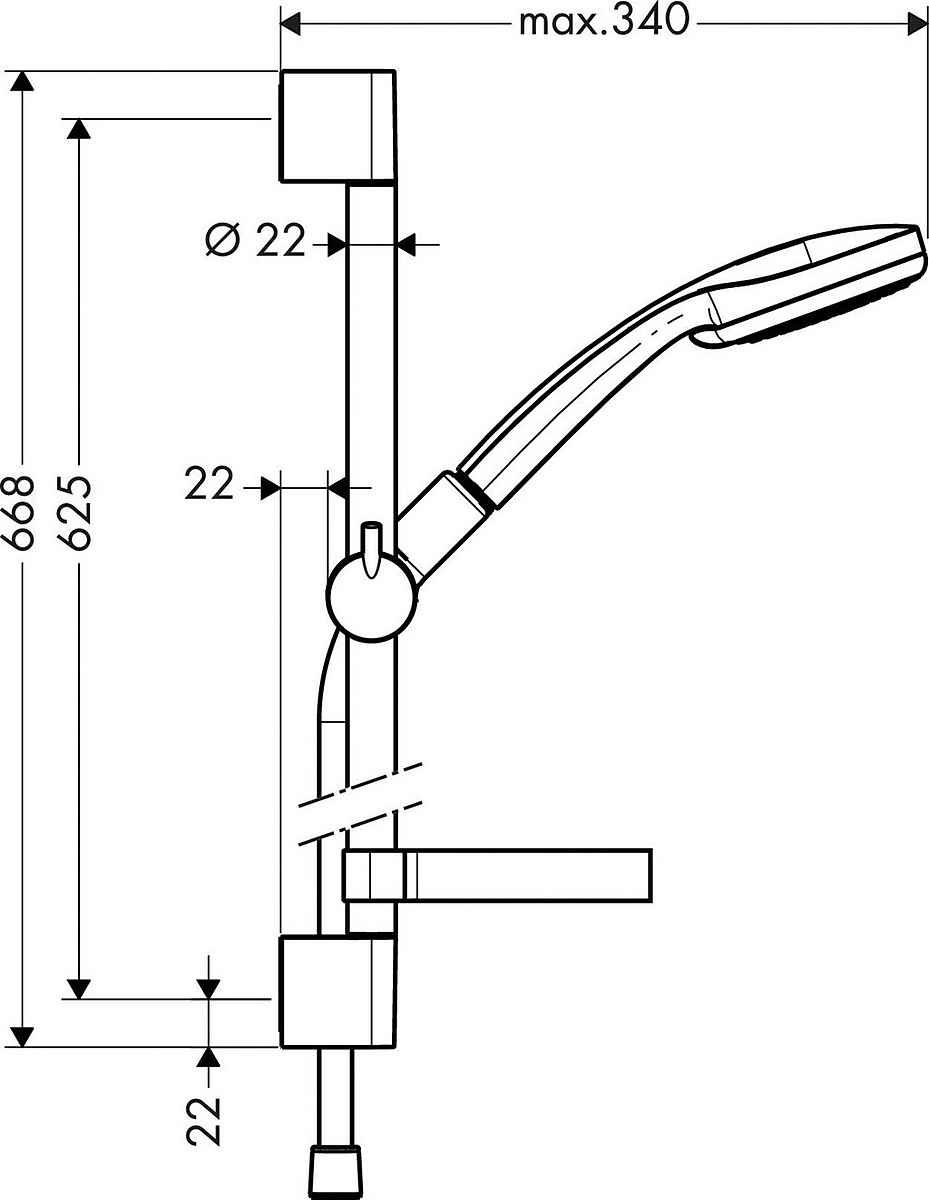 Hansgrohe Brausegarnitur Croma 100 Vario