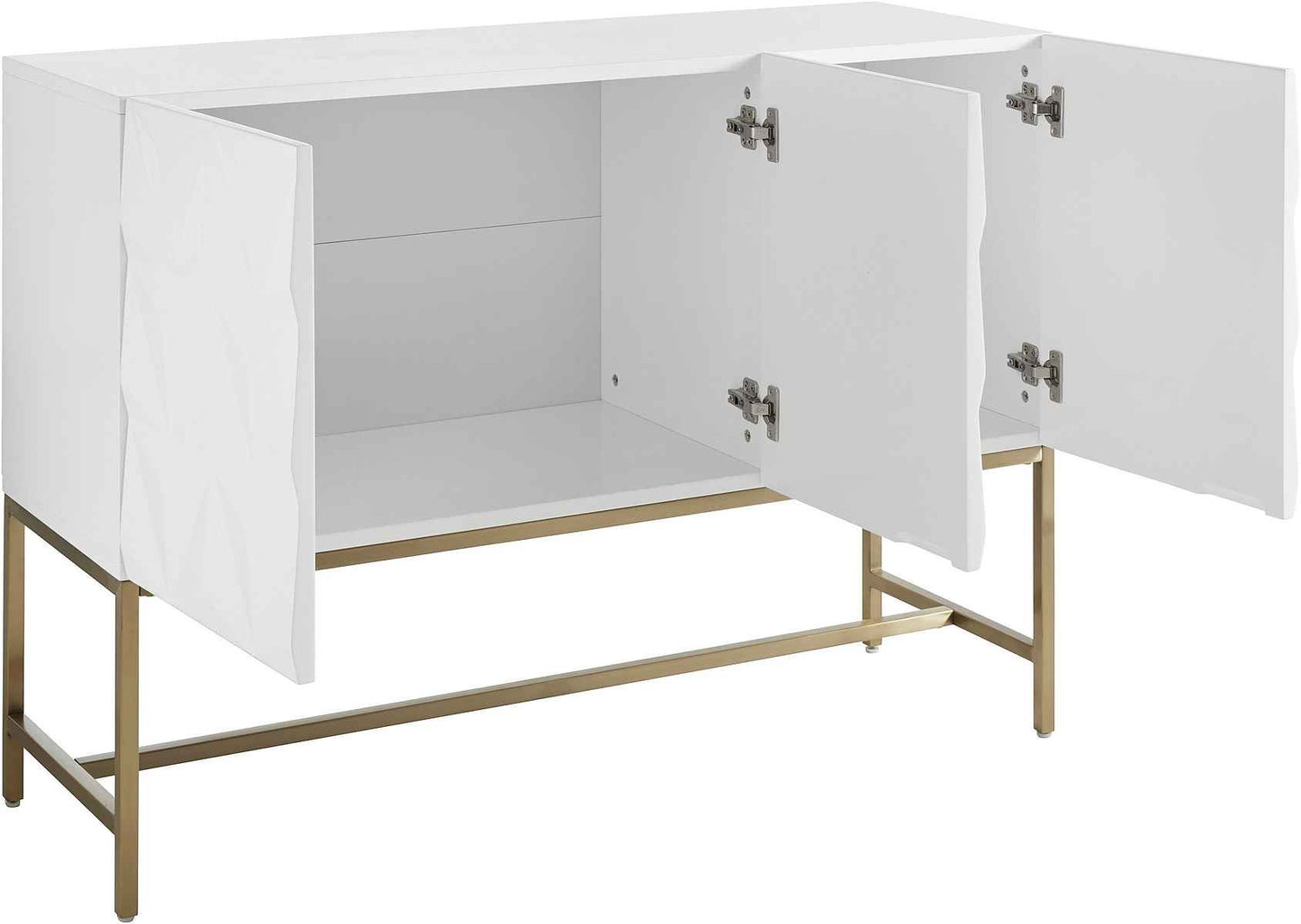 Leonique Sideboard Rovuma in 3D-Optik und goldfarbenem Metallgestell