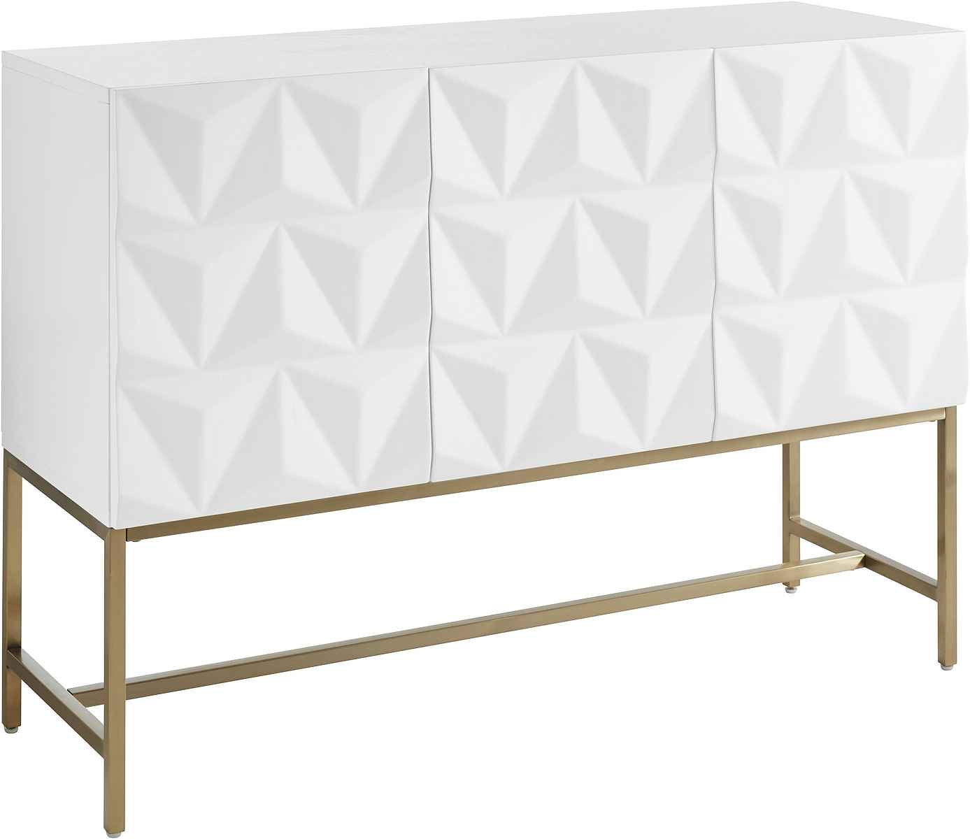 Leonique Sideboard Rovuma in 3D-Optik und goldfarbenem Metallgestell