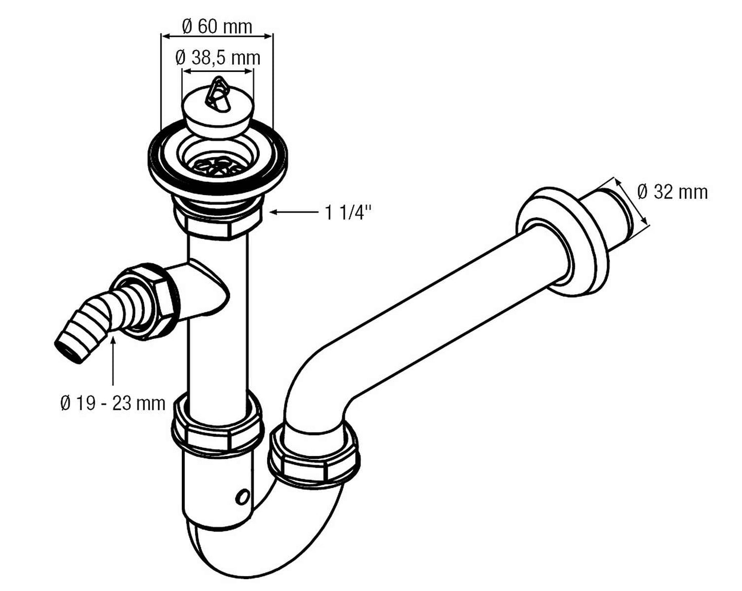 CORNAT Siphon REZYKLAT Waschbecken-Geruchsverschluss