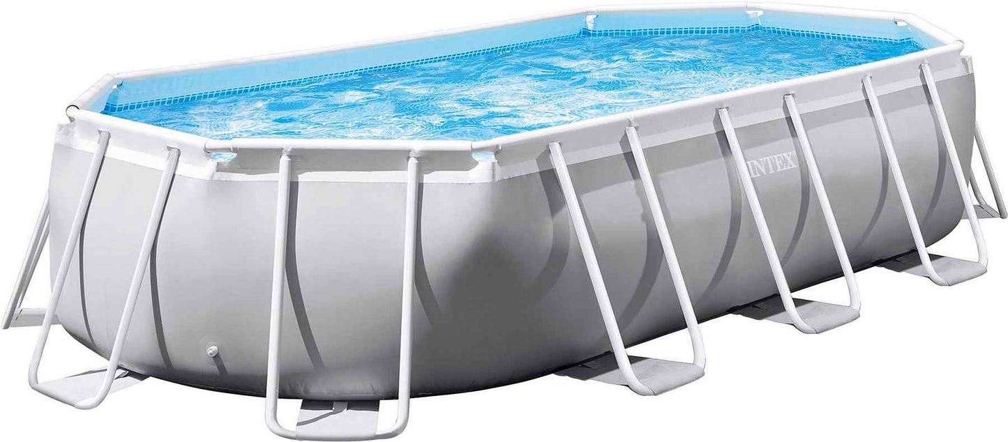 INTEX Pool Prism Frame Oval Pool Komplett Set 5 Tlg.