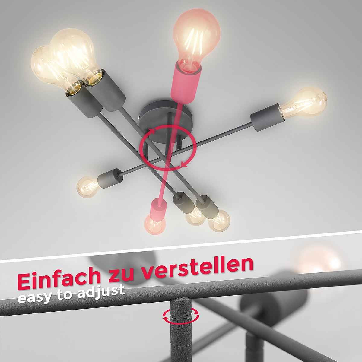 B.K. Licht LED Deckenleuchte Vintage