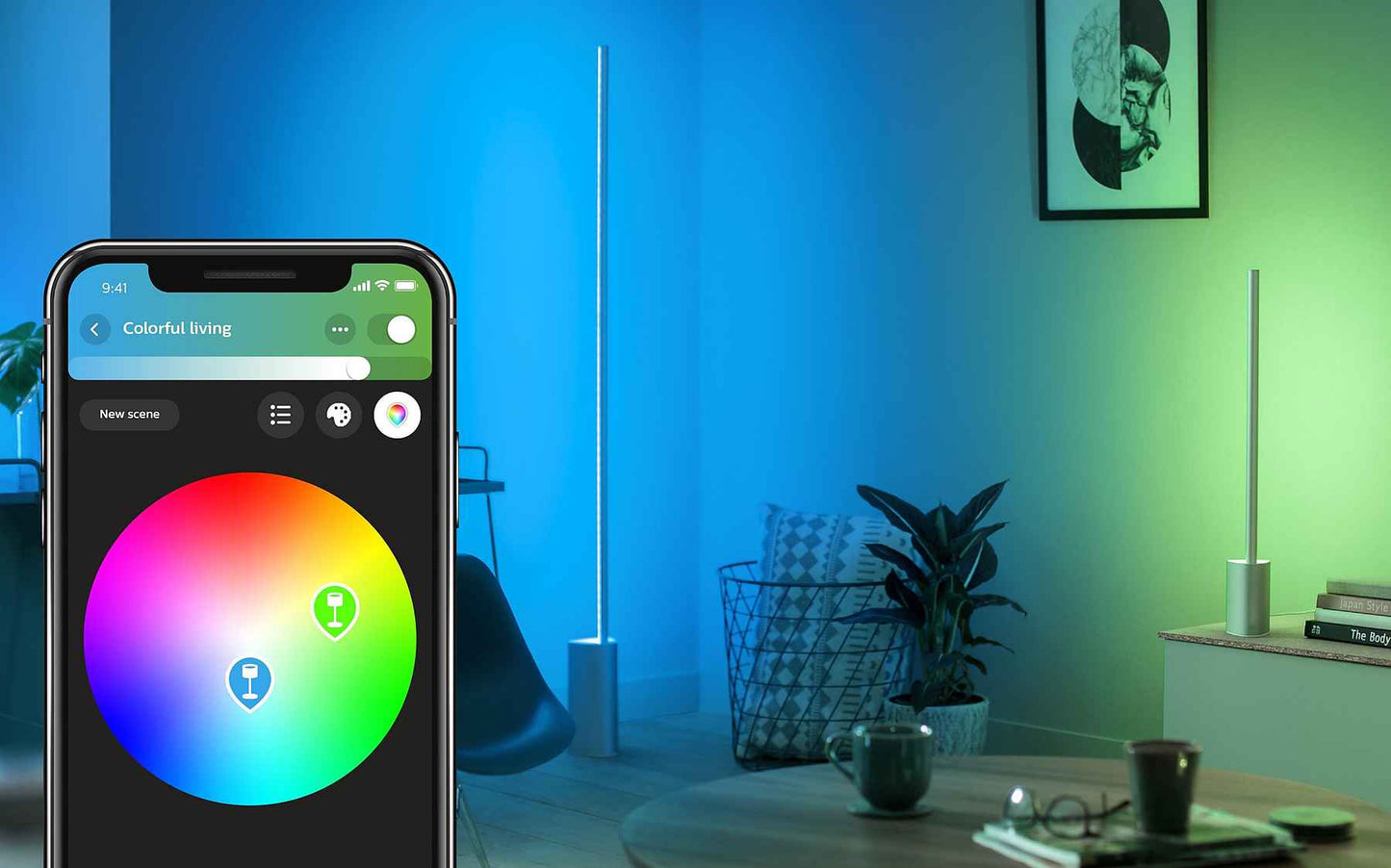 Philips Hue LED Tischleuchte White & Col. Amb. Signe Aluminium 1000Im